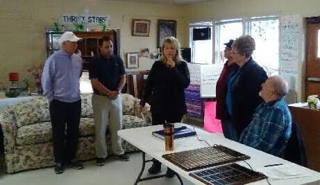 Pictured here are Bob Hyer, Patrick Arapollo, Chana Hyer, Margy Nickelson, Suzi Collins and Bob Heaton.